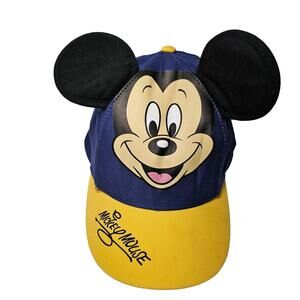 Disney Parks Disneyland Mickey Mouse Ears Hat Cap Blue Yellow Kids Size Youth